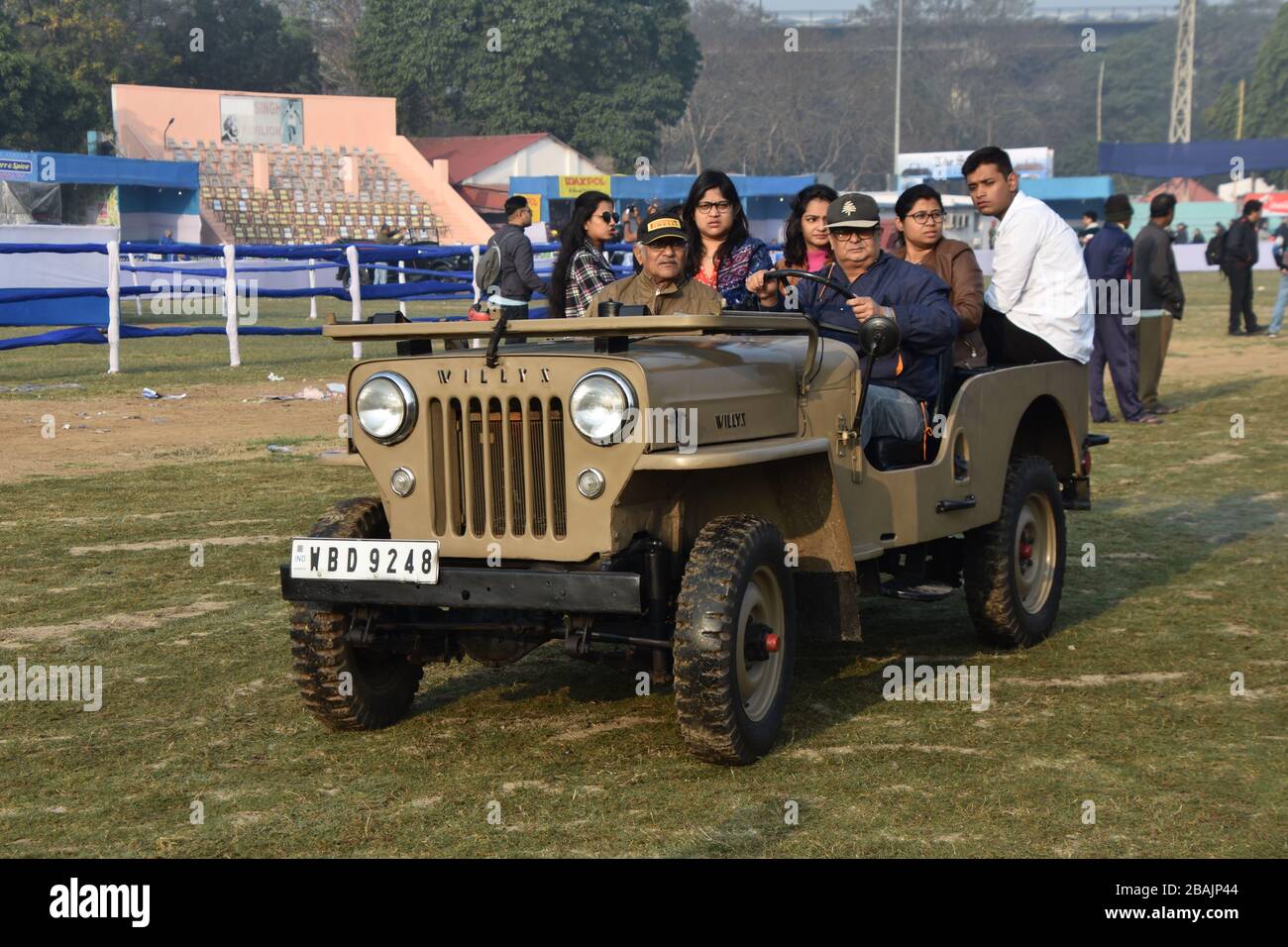 1954 Willys Jeep with 15 hp and 4 cylinder engine. India WBD 9248. Stock Photo