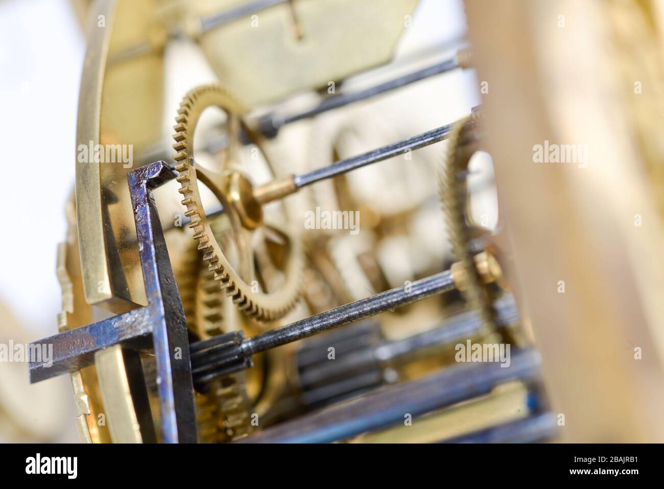 Open clock mechanism in detail Stock Photo Alamy