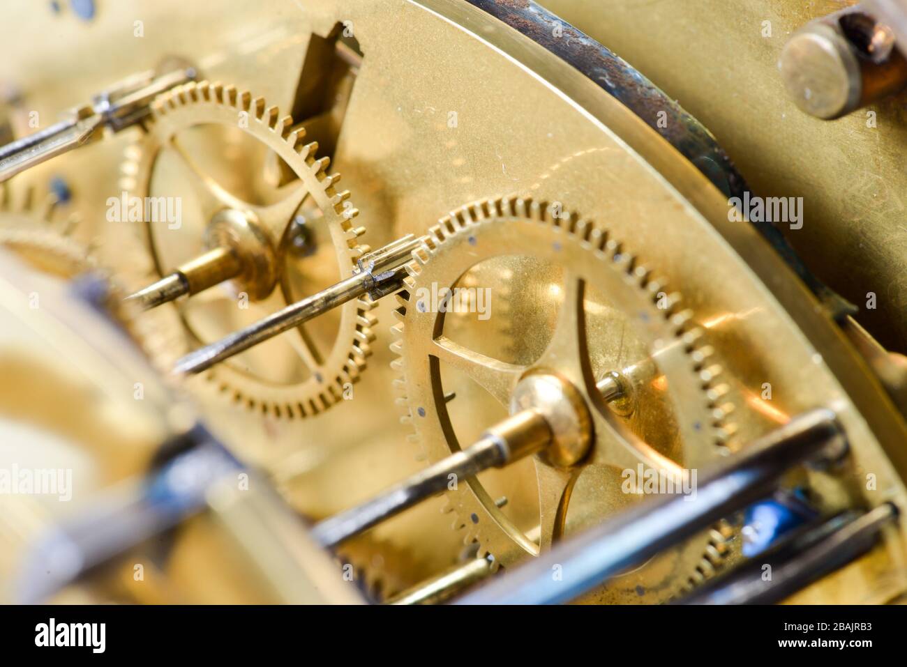 Open clock mechanism in detail Stock Photo Alamy