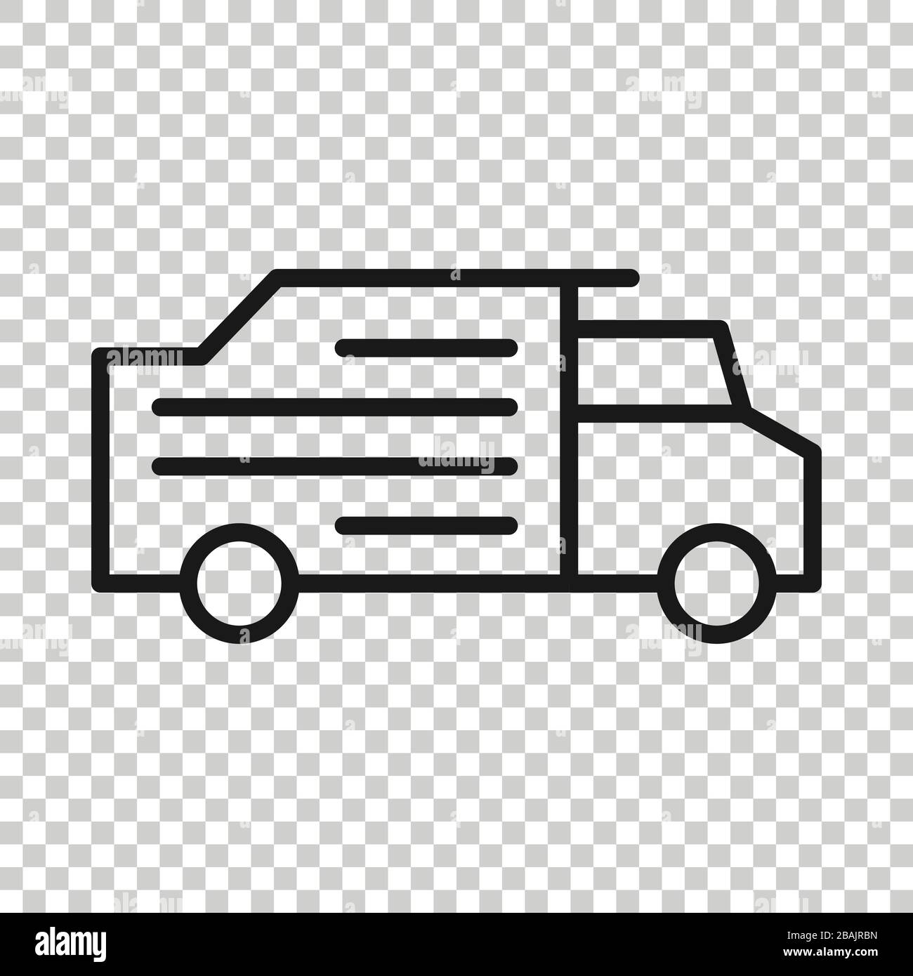 Delivery truck icon in flat style. Van vector illustration on white ...