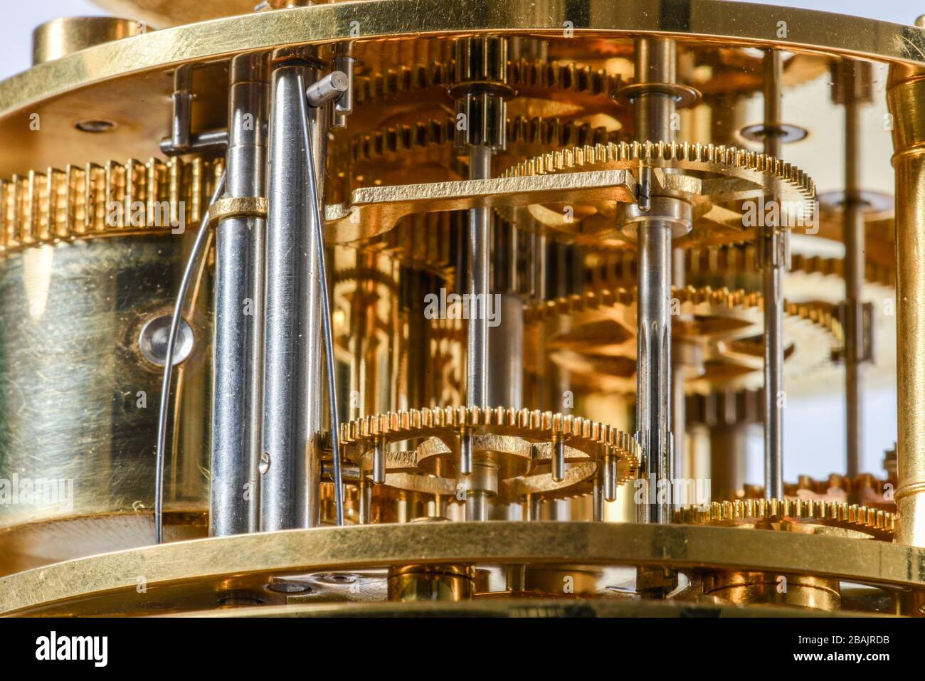 Open clock mechanism in detail Stock Photo Alamy