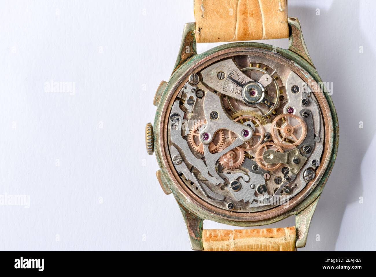 Open clock mechanism in detail Stock Photo Alamy