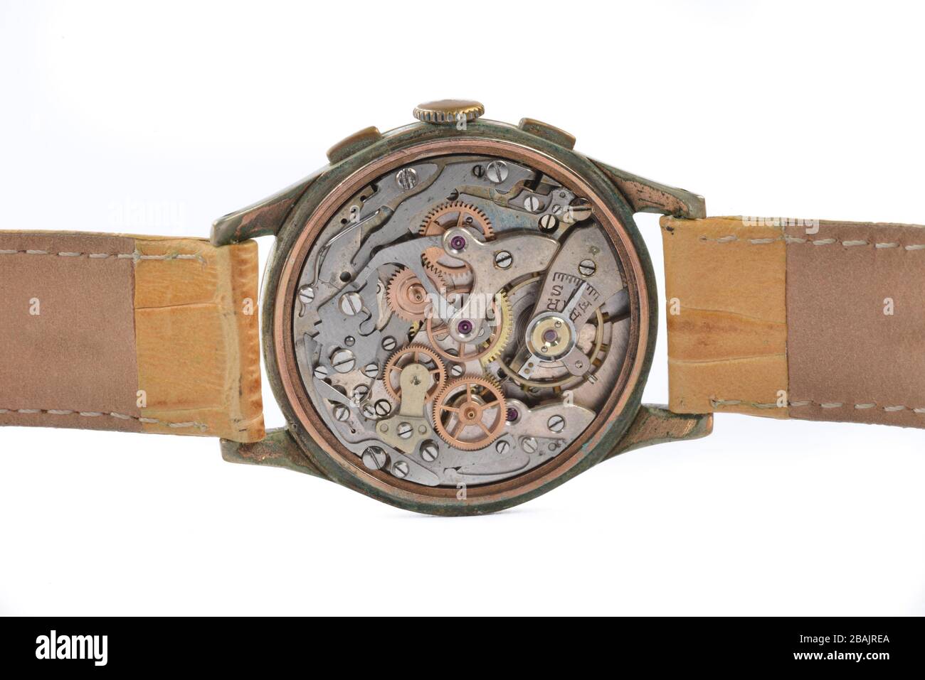 Open clock mechanism in detail Stock Photo Alamy