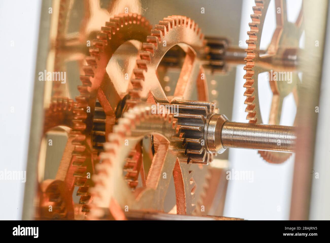 Open clock mechanism in detail Stock Photo Alamy