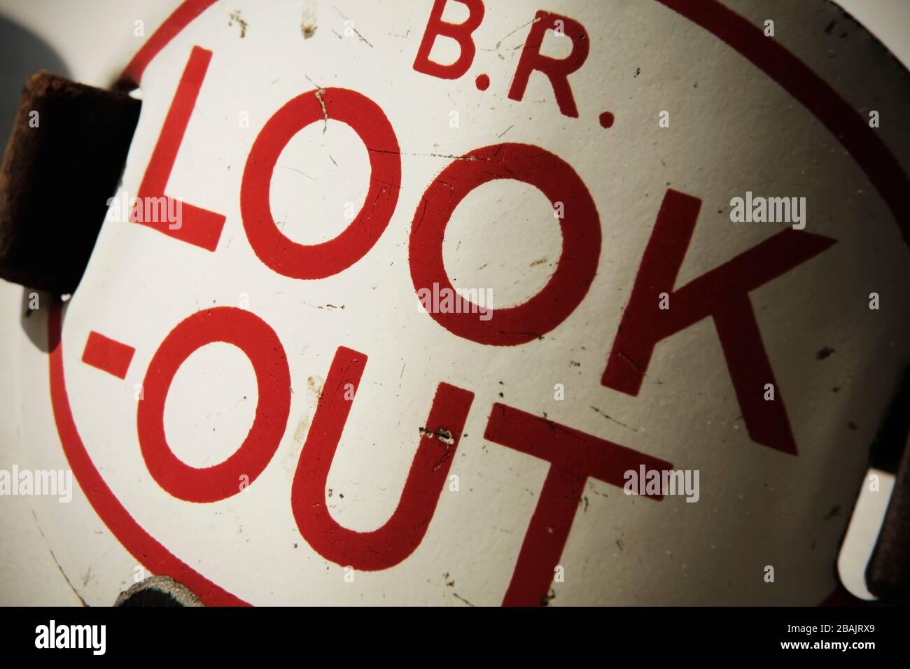 Vintage British Rail 'Look Out' armband. Stock Photo