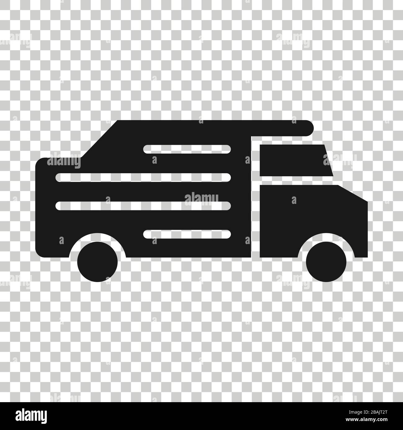 Delivery truck icon in flat style. Van vector illustration on white ...