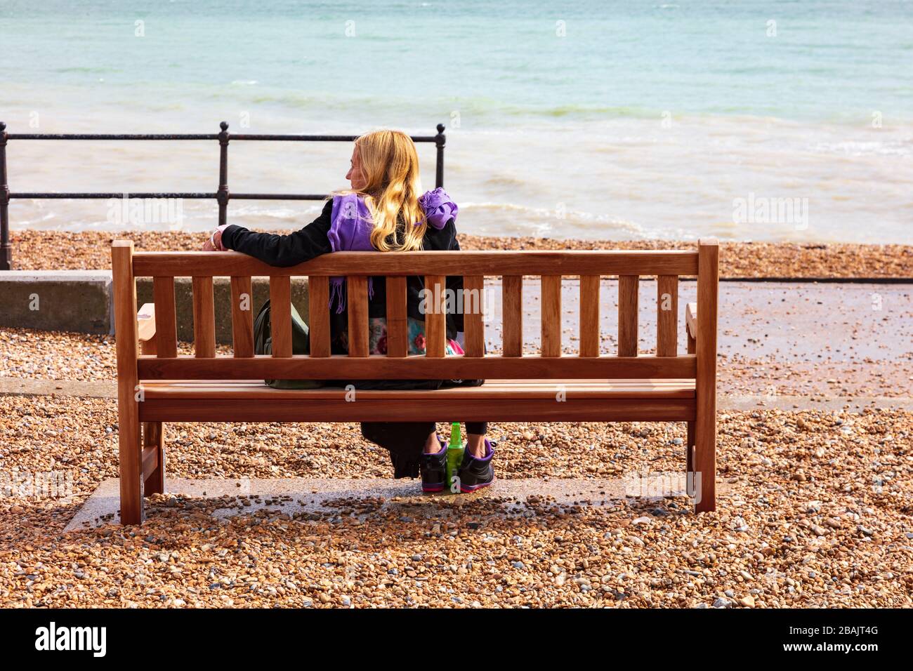 The attractive beach of Kingsdown, between Deal and Dover with views of ...