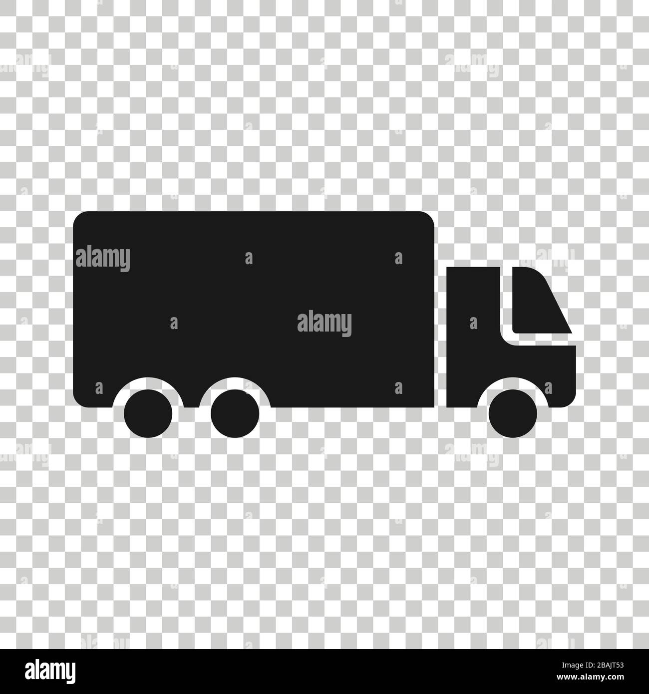 Delivery truck icon in flat style. Van vector illustration on white ...