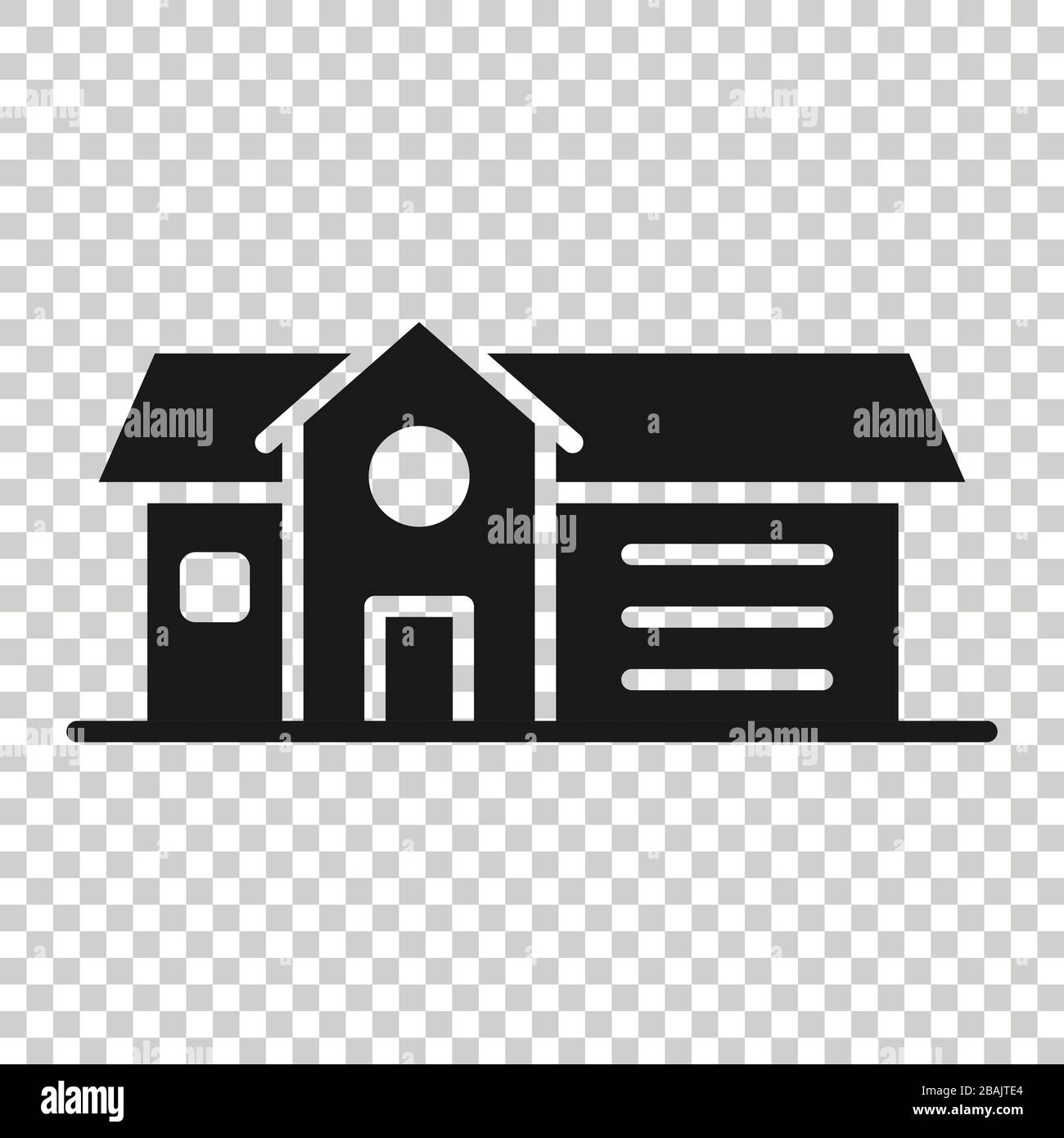 Building icon in flat style. Home vector illustration on white isolated ...