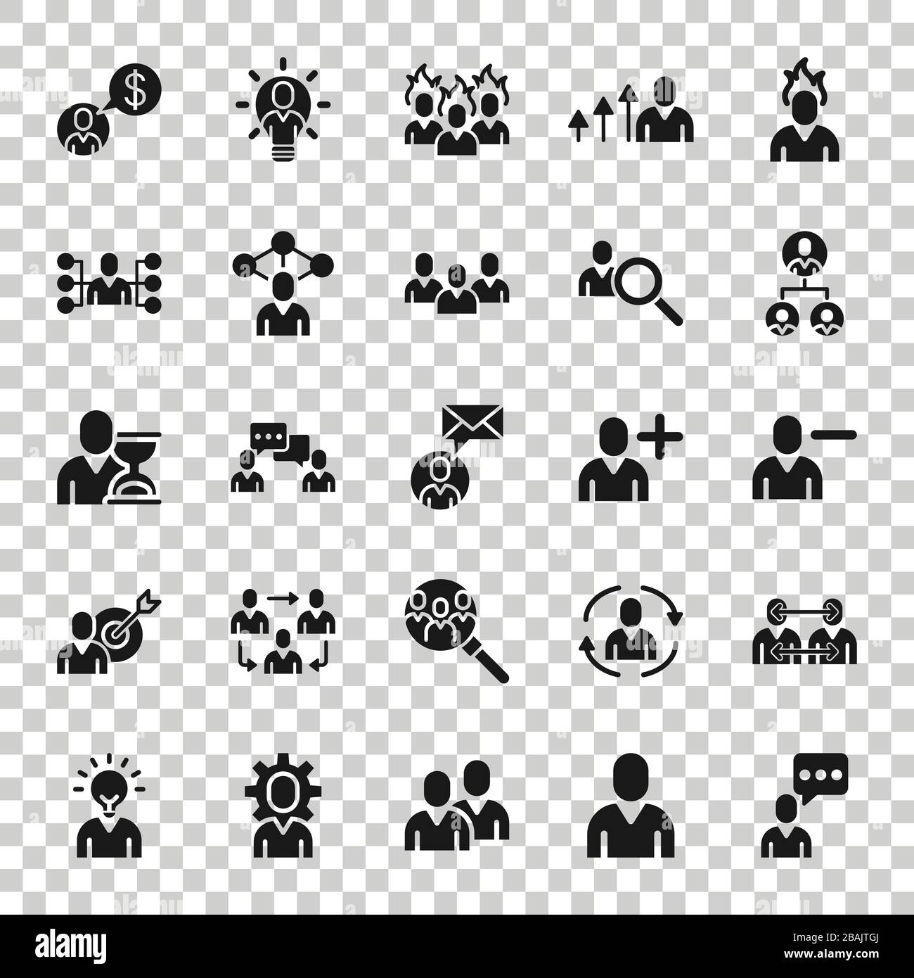 People leadership icon set in flat style. Person collection vector ...