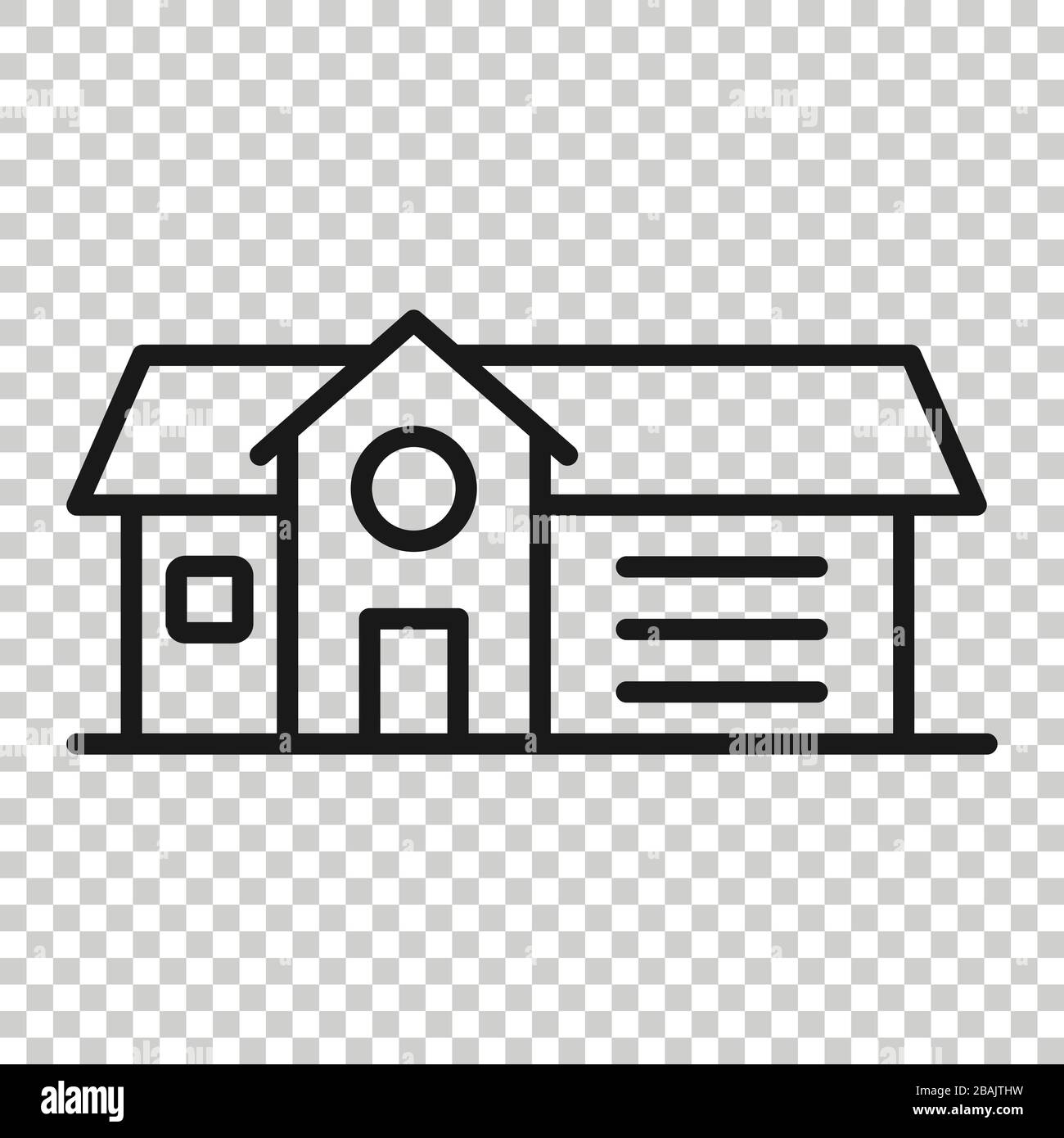 Building icon in flat style. Home vector illustration on white isolated ...