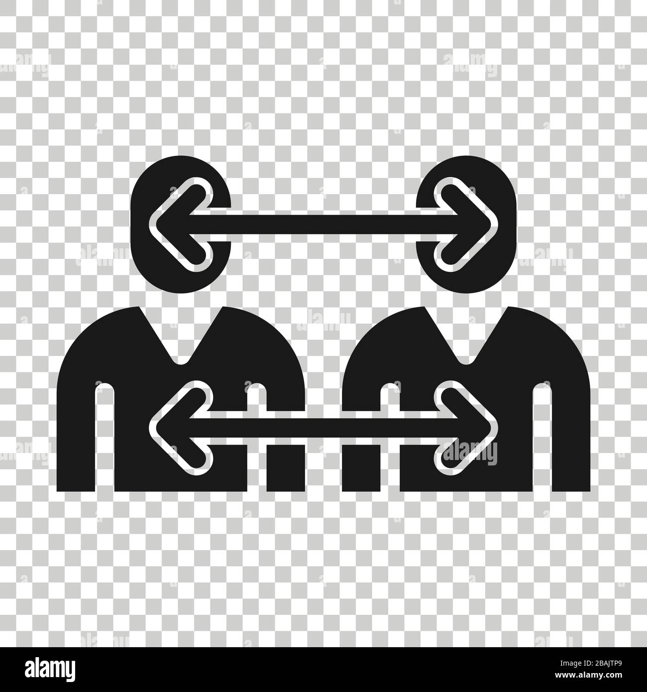 People referral icon in flat style. Business communication vector ...