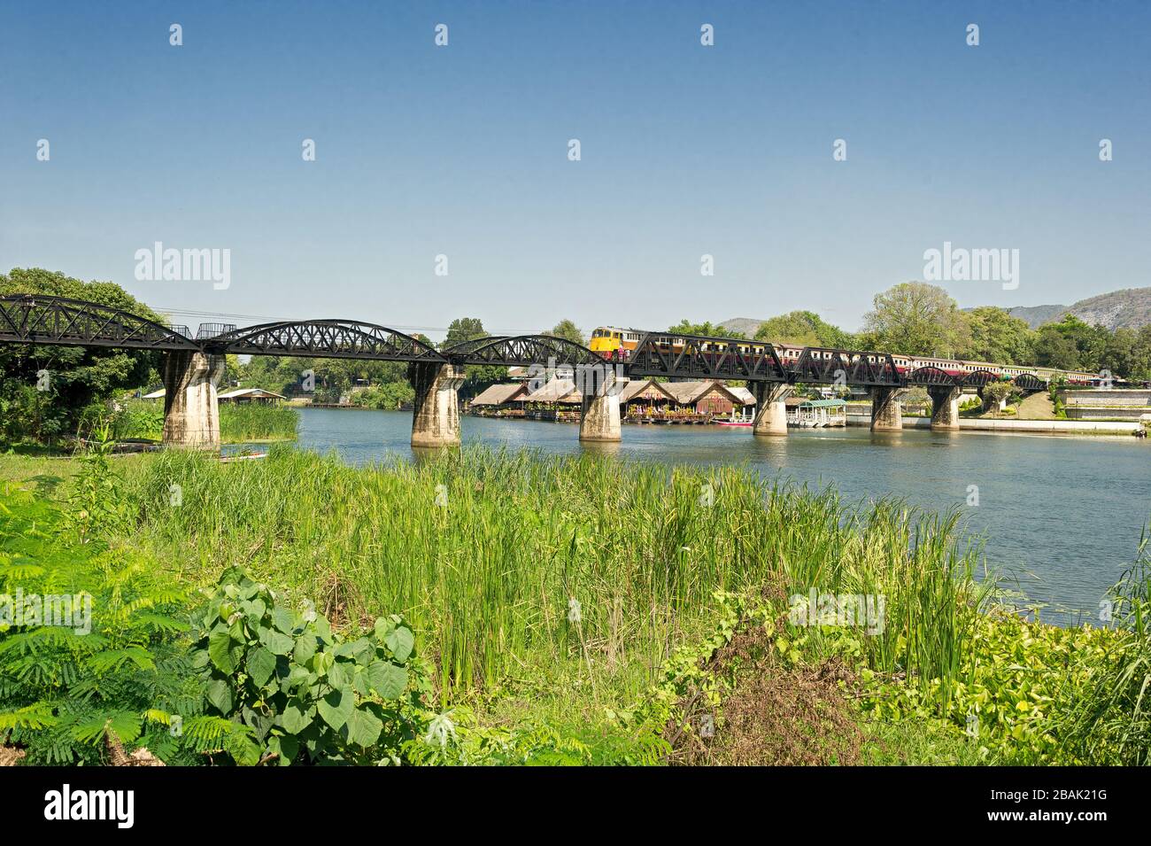 Kanchanaburi, Thailand: the bridge over the river kwai Stock Photo