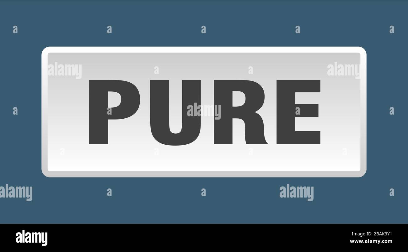 pure button. pure square white push button Stock Vector Image & Art - Alamy