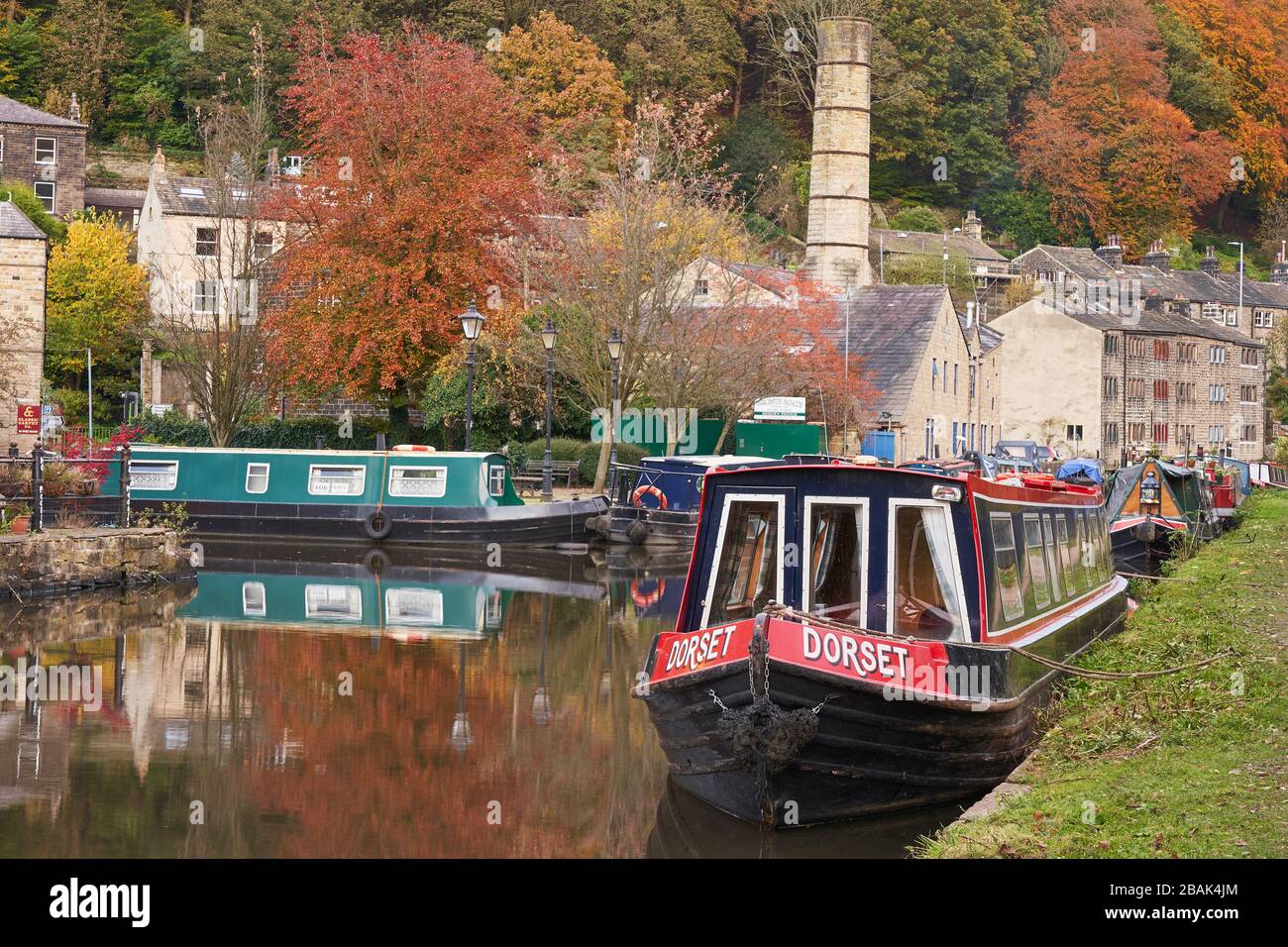 Hebden Bridge and Rochdale Canal West Yorkshire Stock Photo