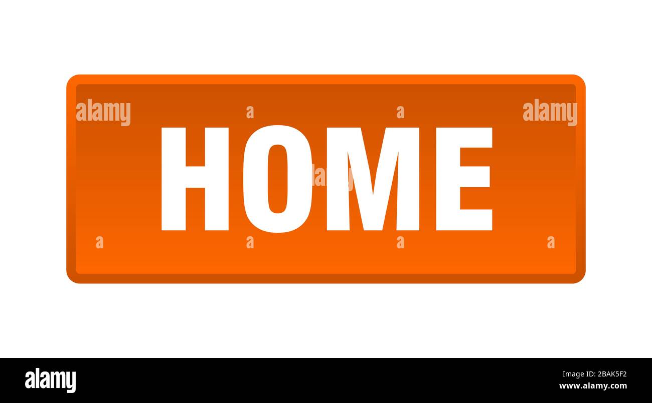 home button. home square orange push button Stock Vector Image & Art
