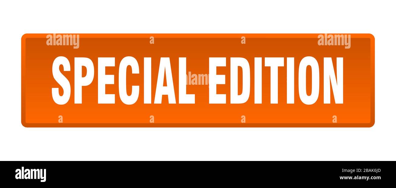 Special Edition Button Special Edition Square Orange Push Button Stock