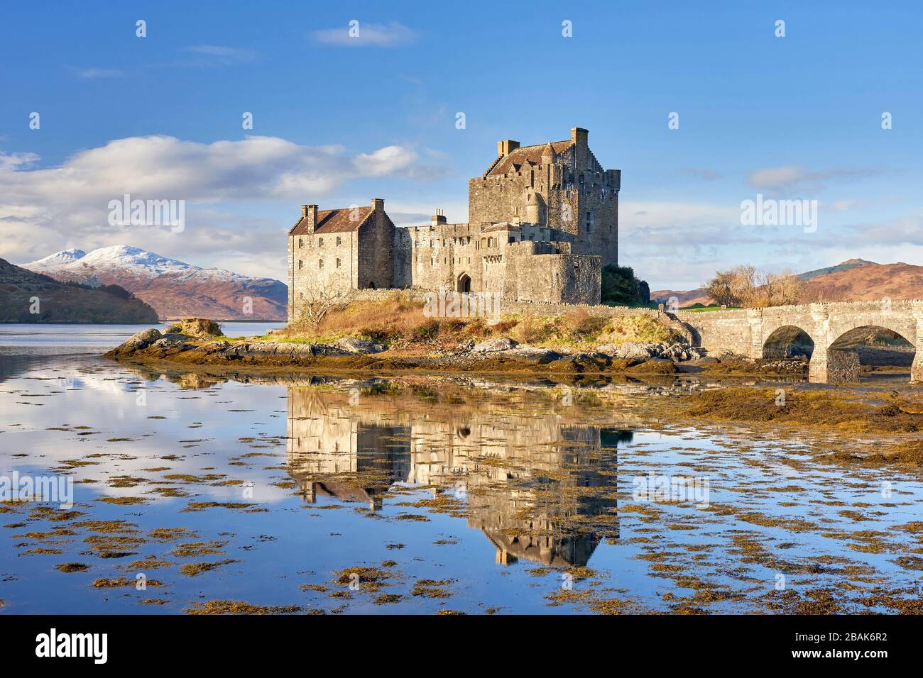 Eilean Dornan Castle on Loch Duich Lochaslsh Highlands of Scotland Stock Photo