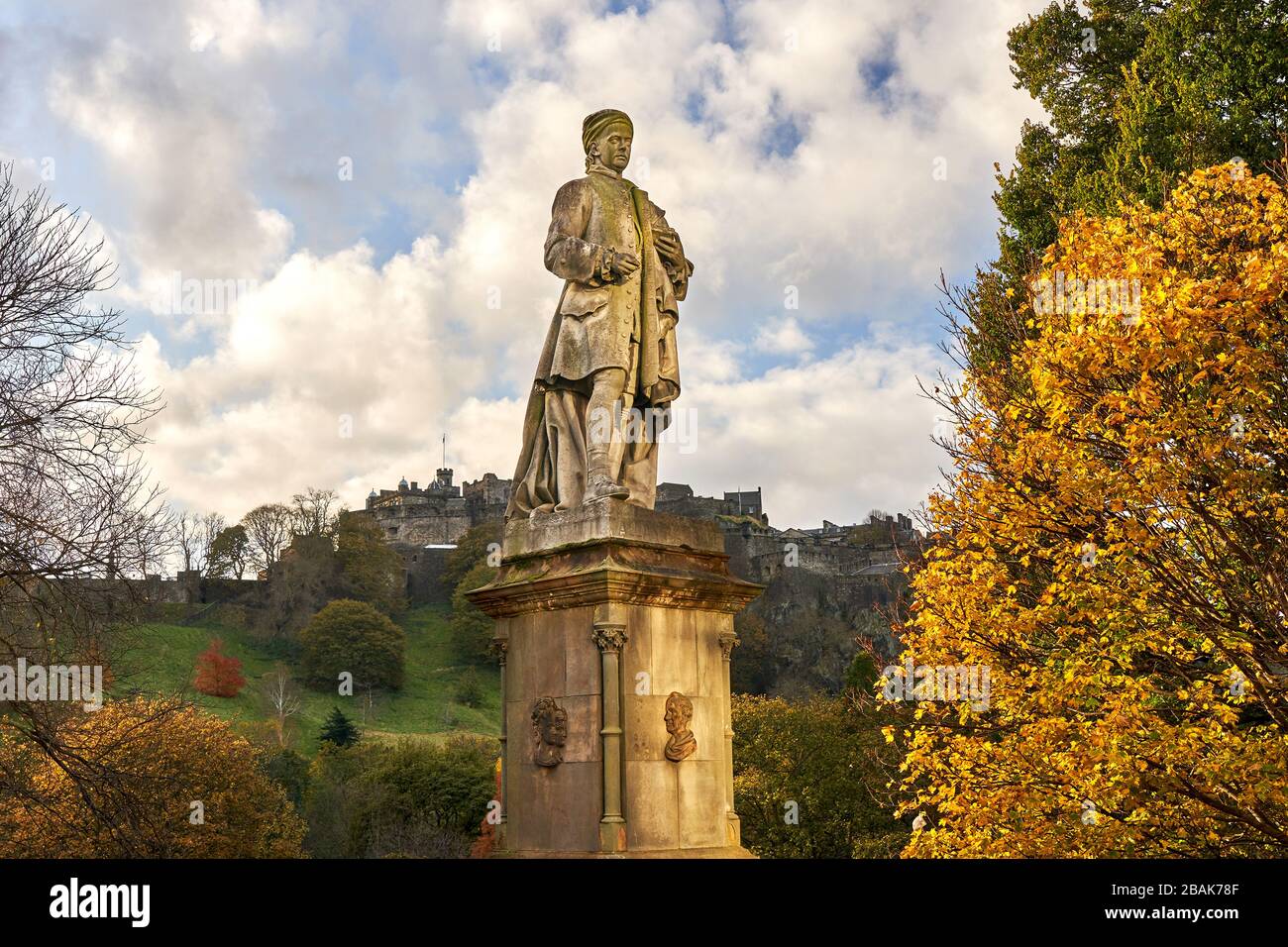 Allan Ramsay Statue Princes Street Edinburgh Scotland Stock Photo - Alamy