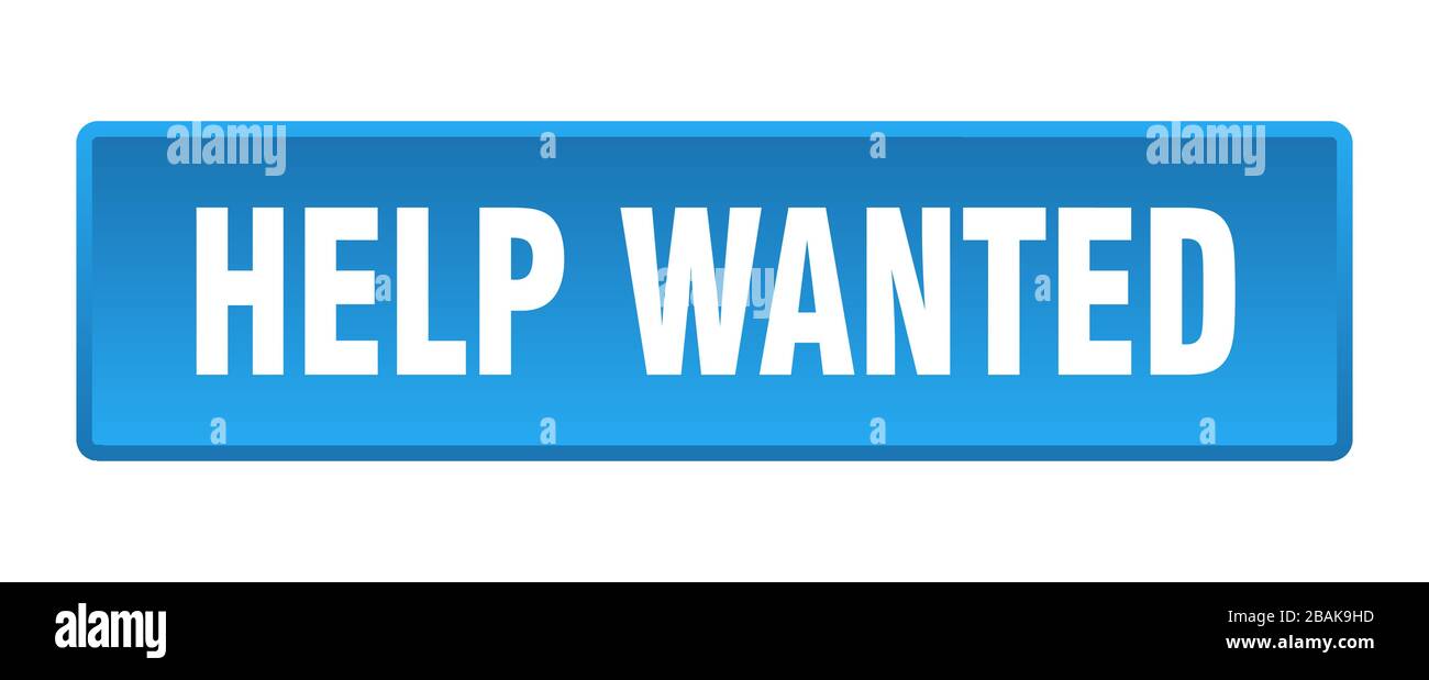 help wanted button. help wanted square blue push button Stock Vector ...