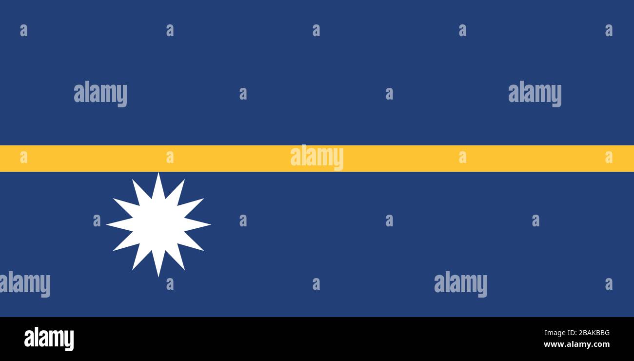 Flag of Nauru - Nauruan flag standard ratio - true RGB color mode Stock Photo
