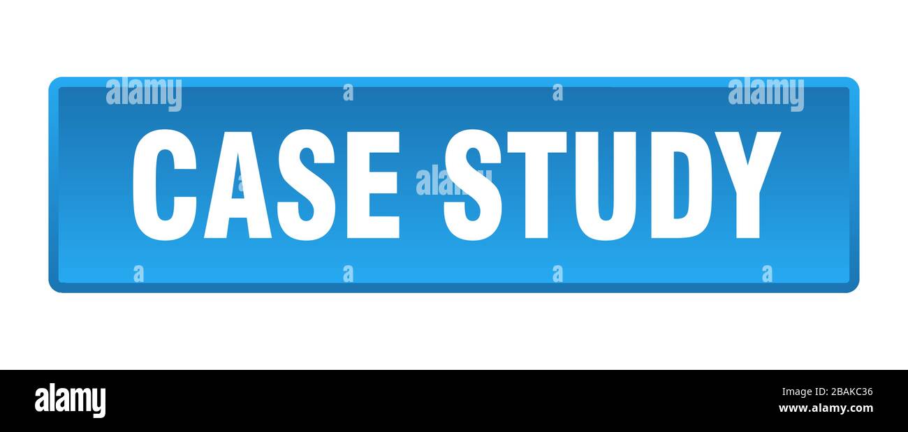 case study button. case study square blue push button Stock Vector