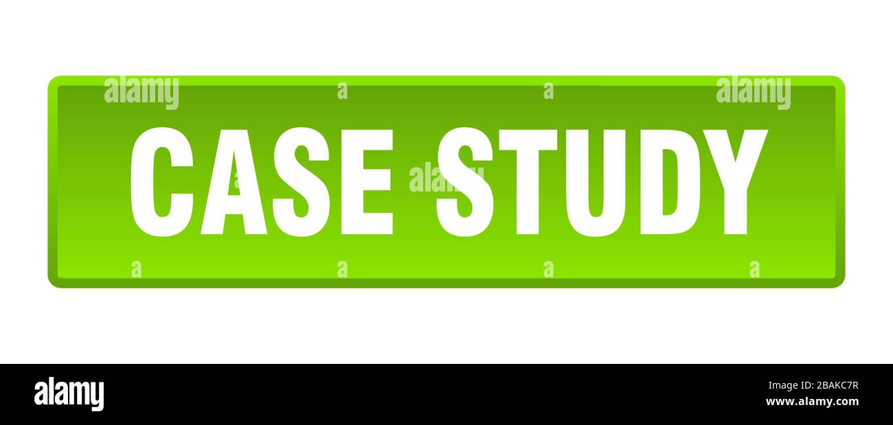 case study button. case study square green push button Stock Vector
