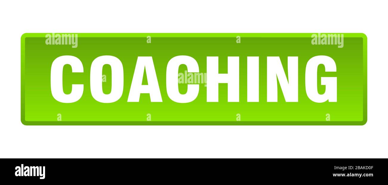 coaching button. coaching square green push button Stock Vector Image ...