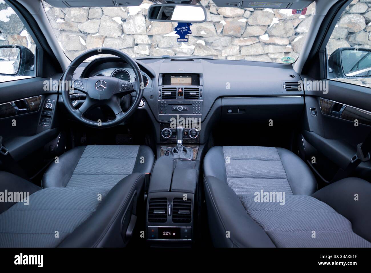 Mercedes Benz W204- year 2012, Avantgarde equipment,Navigation, luxury  leather interior, Joystick,memory seats, Xenon, heated seats, open door,  air cu Stock Photo - Alamy