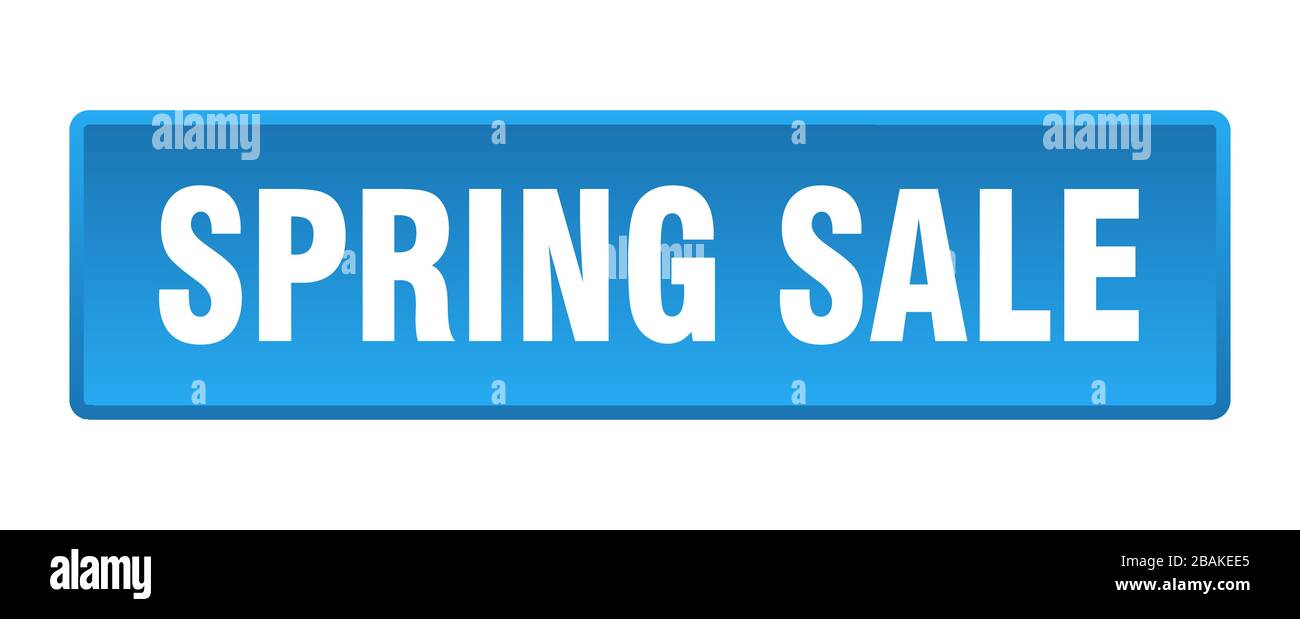 spring sale button. spring sale square blue push button Stock Vector ...
