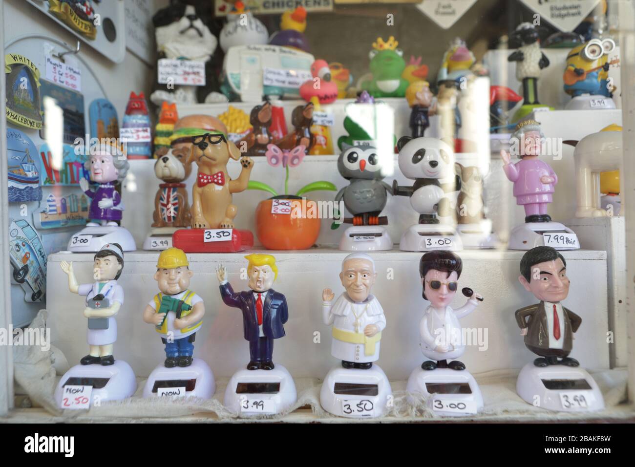 Knoding Toy Nodding Toy on display in an empty Shop in Whitby during the ...