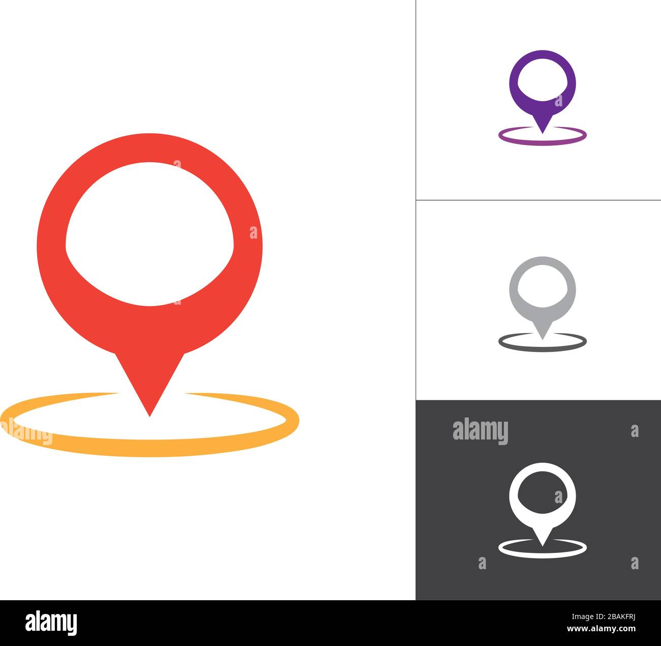 Location Map Pointer Isolated Vector Illustration Icon. Map Pin Concept Symbol on White Background. Stock Vector