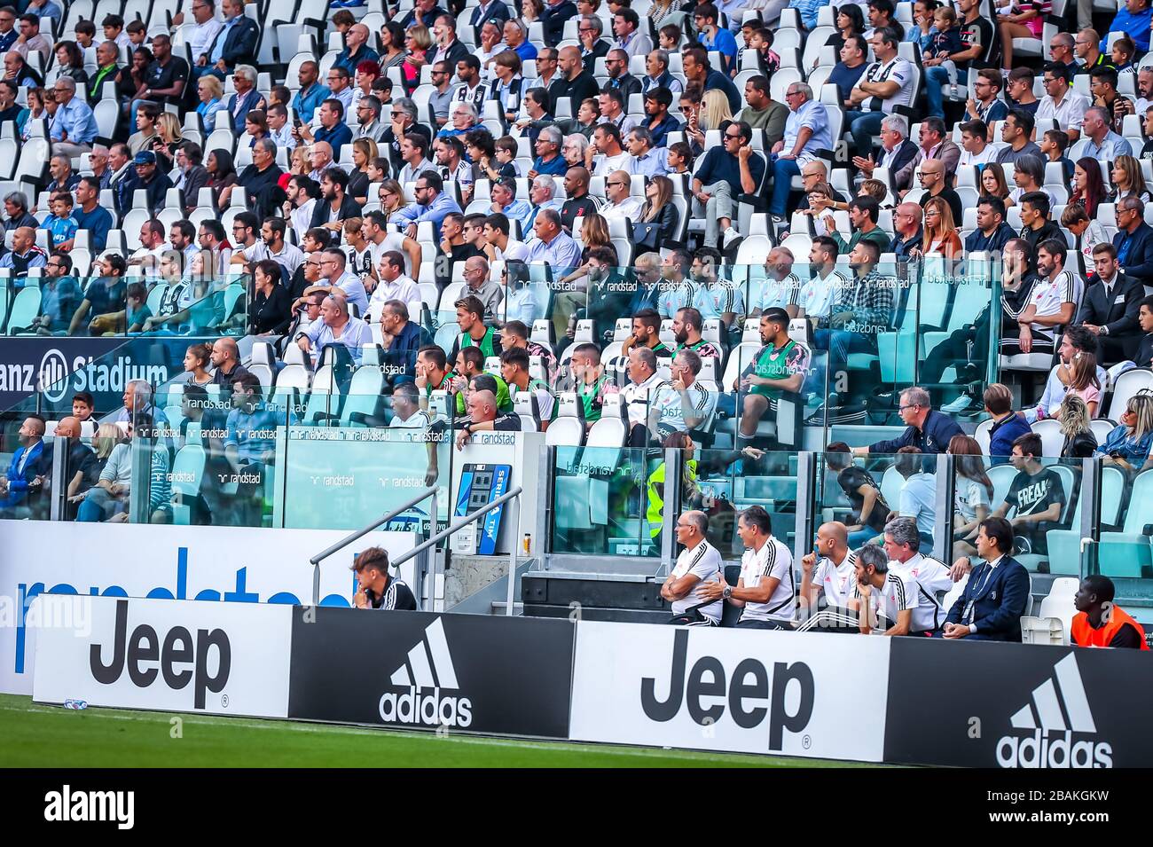 Juventus bench during soccer season 2019/20 symbolic images - Photo credit Fabrizio Carabelli /LM/ Stock Photo