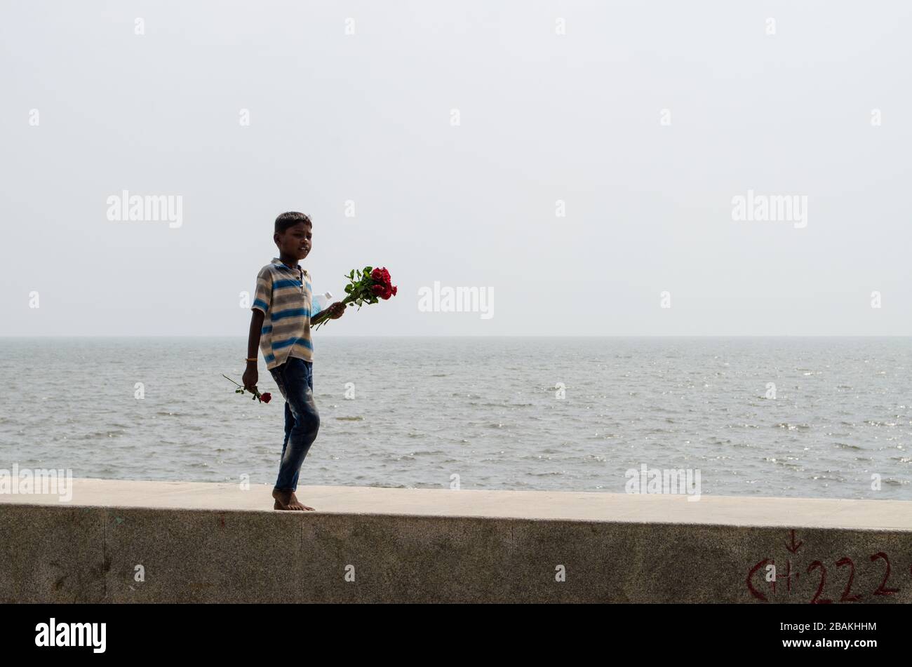 flower seller in Mumbai Stock Photo