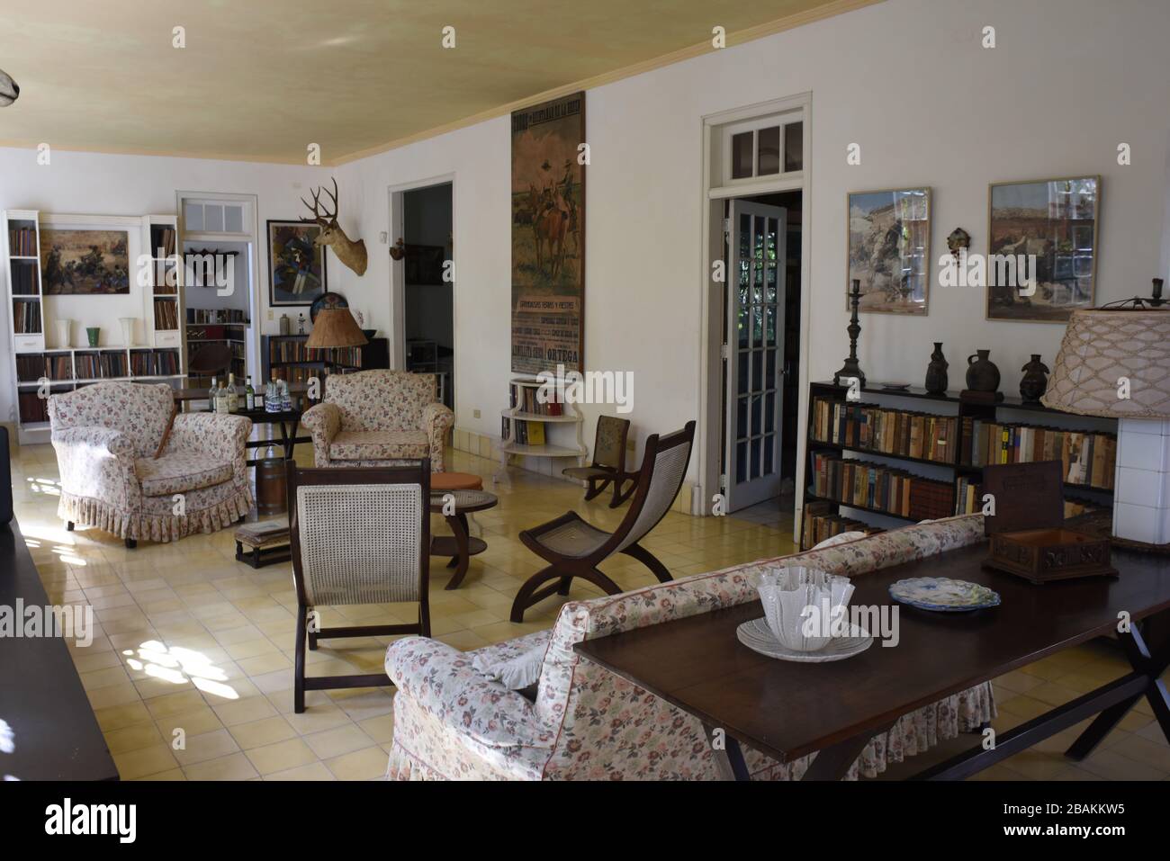 House, living room, decoration, 2014, Cuba Stock Photo