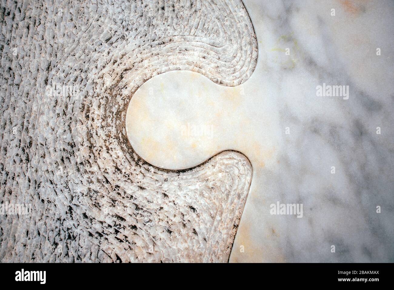 White marble different texture connectes as pazzle. Background for design pattern artwork. Stock Photo