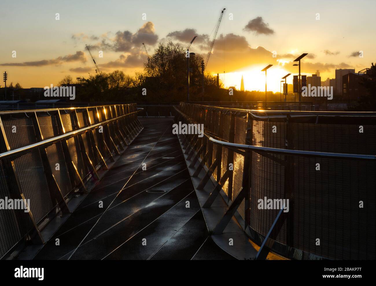 Sunset Bridge Stock Photo