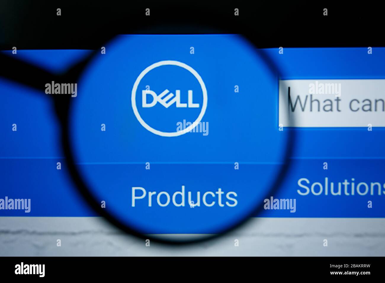 Los Angeles, California, USA - 25 June 2019: Illustrative Editorial of Dell website homepage. Dell logo visible on display screen Stock Photo