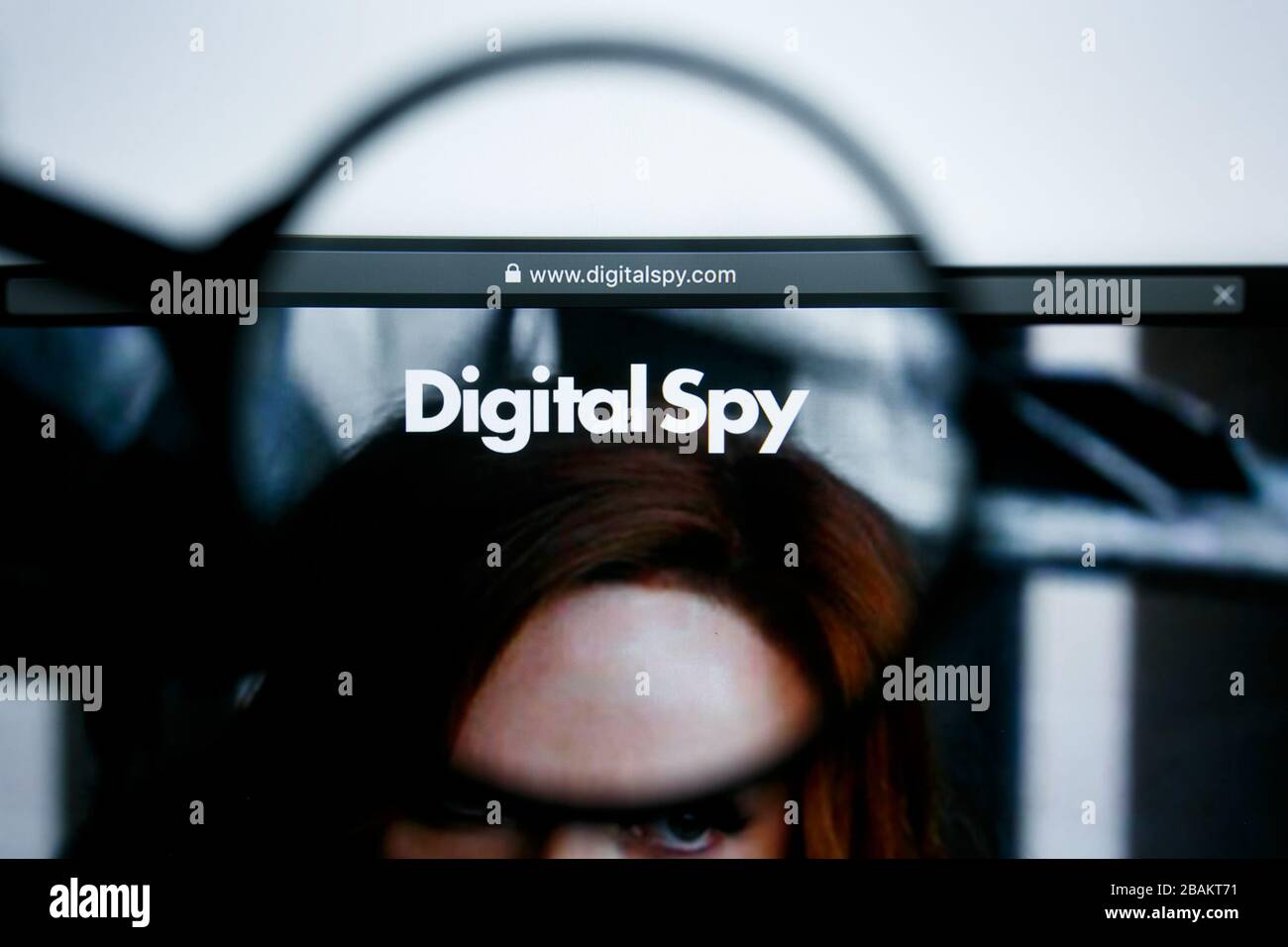 Los Angeles, California, USA - 25 June 2019: Illustrative Editorial of Digital spy website homepage. Digital spy logo visible on display screen Stock Photo