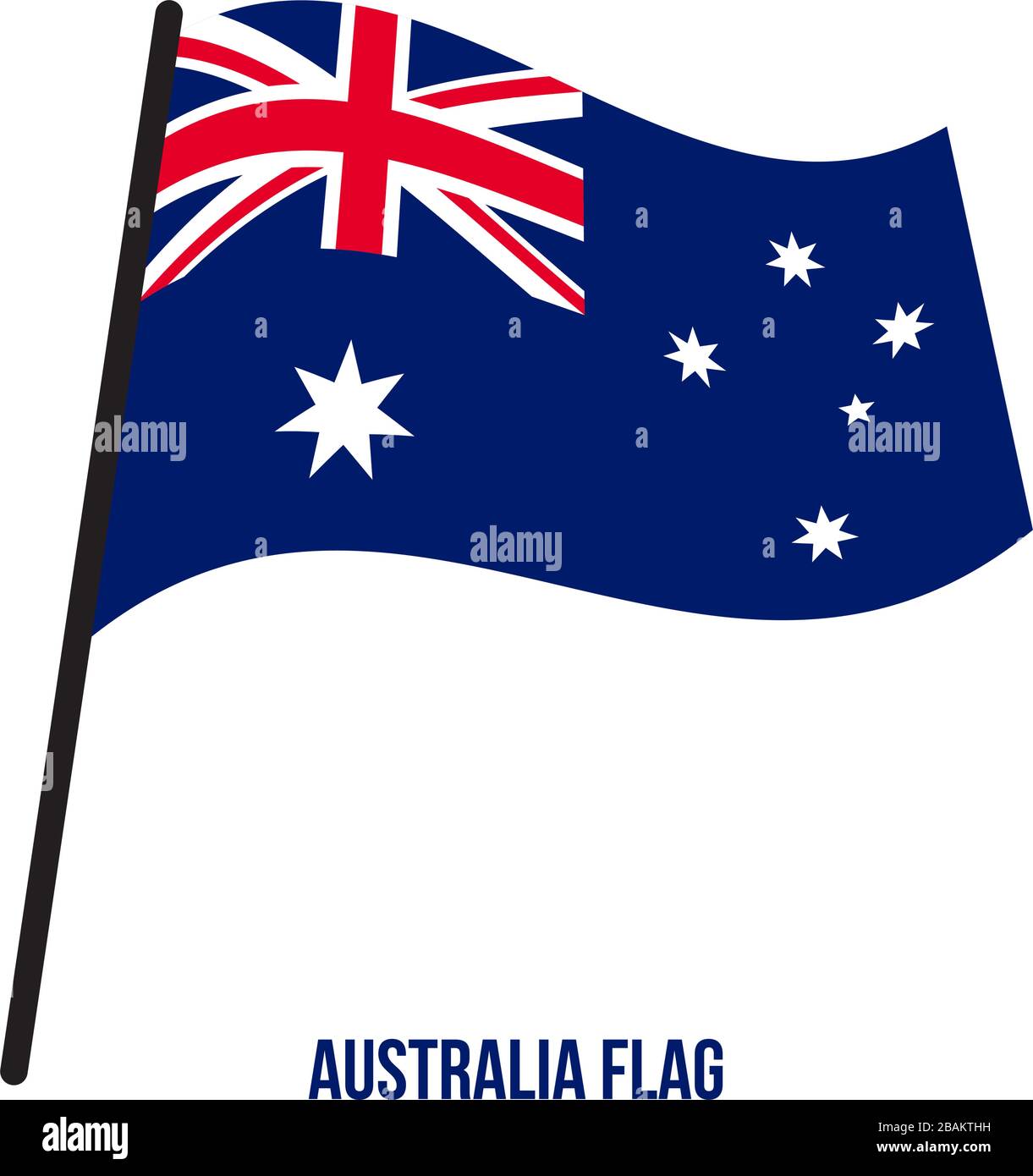 Australia Flag Waving Vector Illustration on White Background