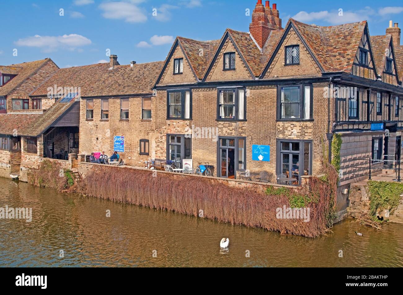 St Ives, Cambridgeshire, River Great Ouse, River Tea Room England Stock Photo