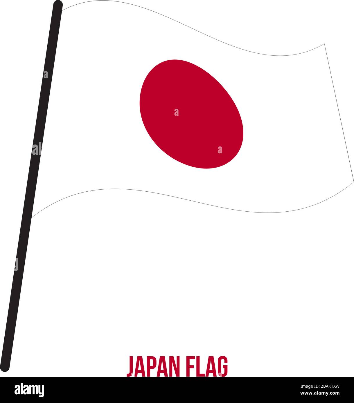 Japan Flag Waving Vector Illustration on White Background. Japan