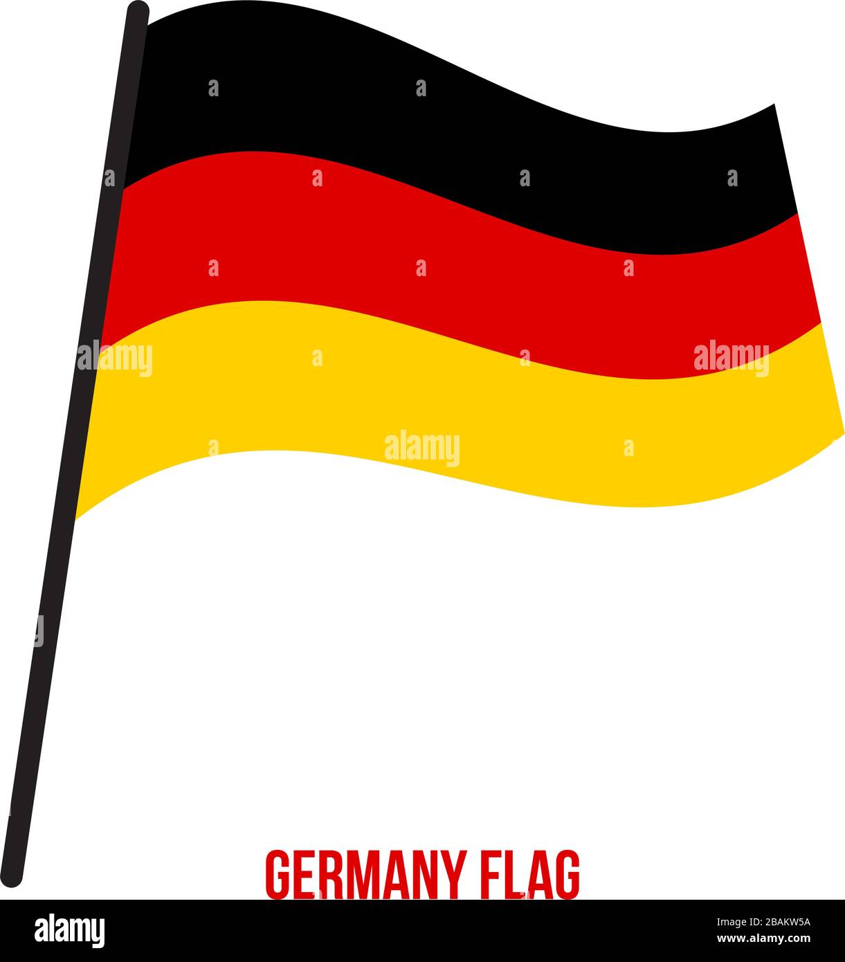 Germany Flag Waving Vector Illustration on White Background. Germany