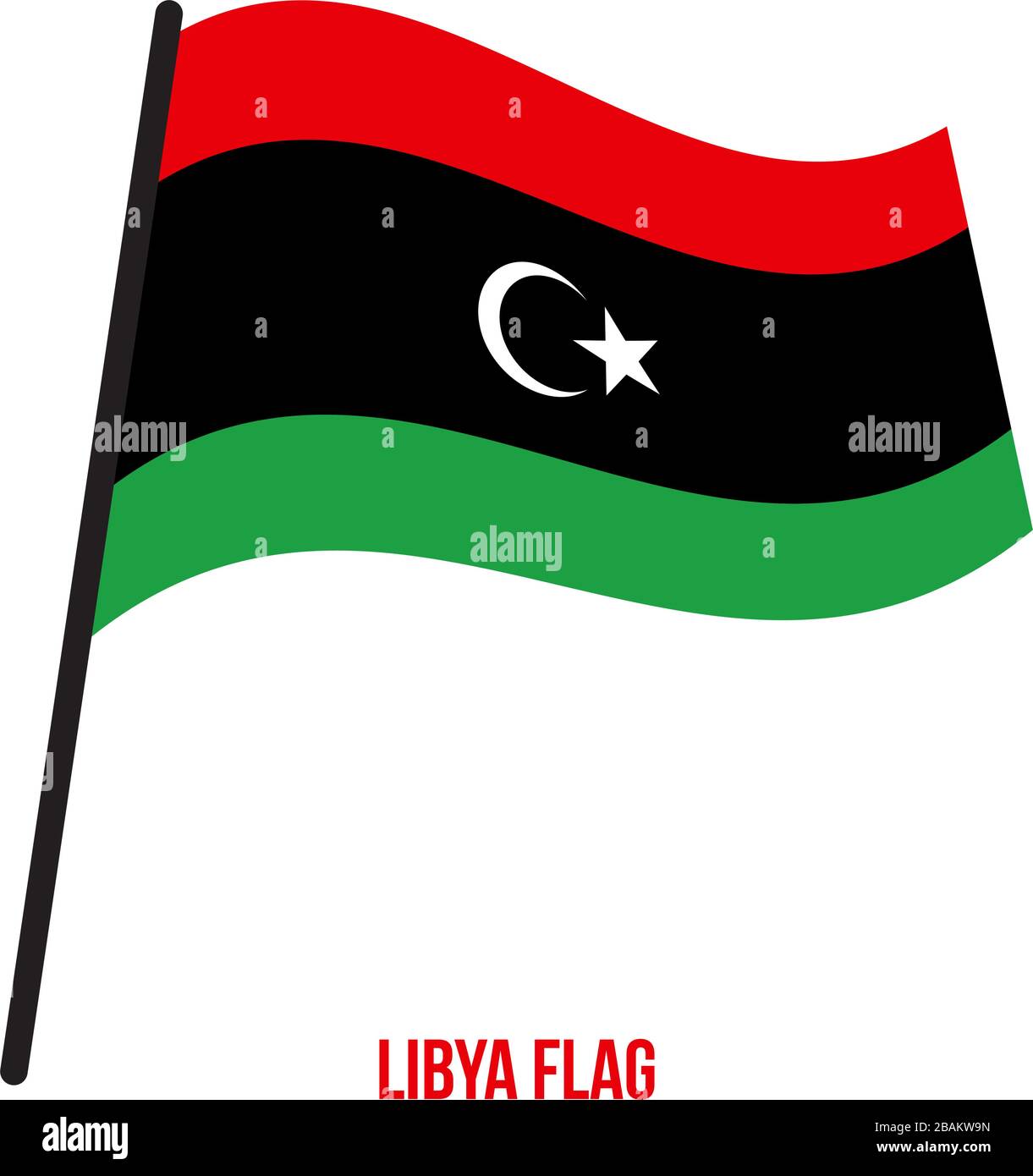 Libya Flag Waving Vector Illustration on White Background. Libya ...