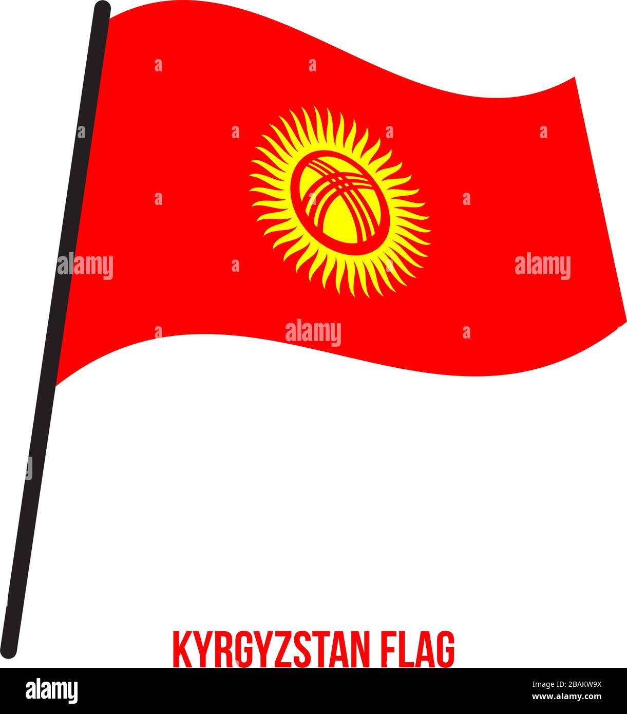 Kyrgyzstan Flag Waving Vector Illustration on White Background