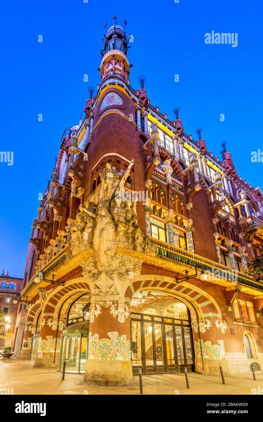 Palau de la Musica Catalana concert hall, Barcelona, Catalonia, Spain Stock Photo