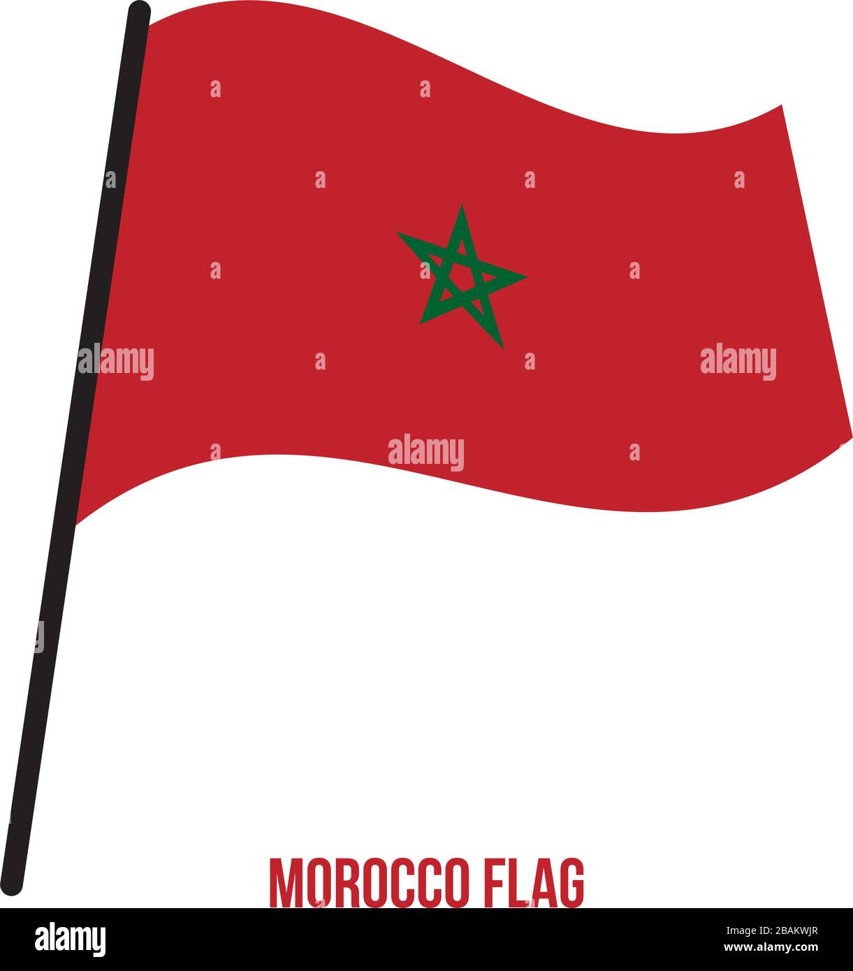 Morocco Flag Waving Vector Illustration on White Background. Morocco