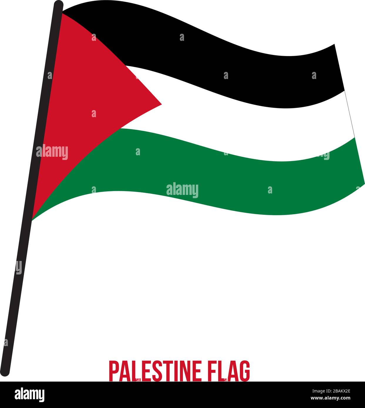 Palestine Flag Waving Vector Illustration on White Background ...