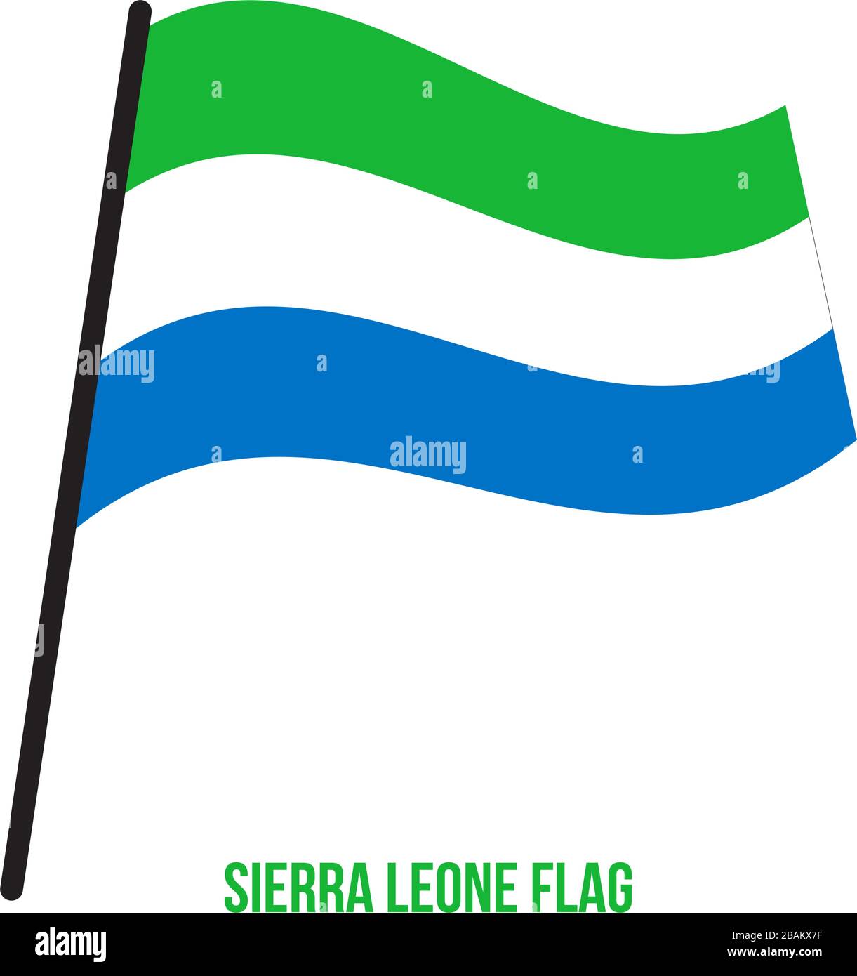 Sierra Leone Flag Waving Vector Illustration on White Background ...