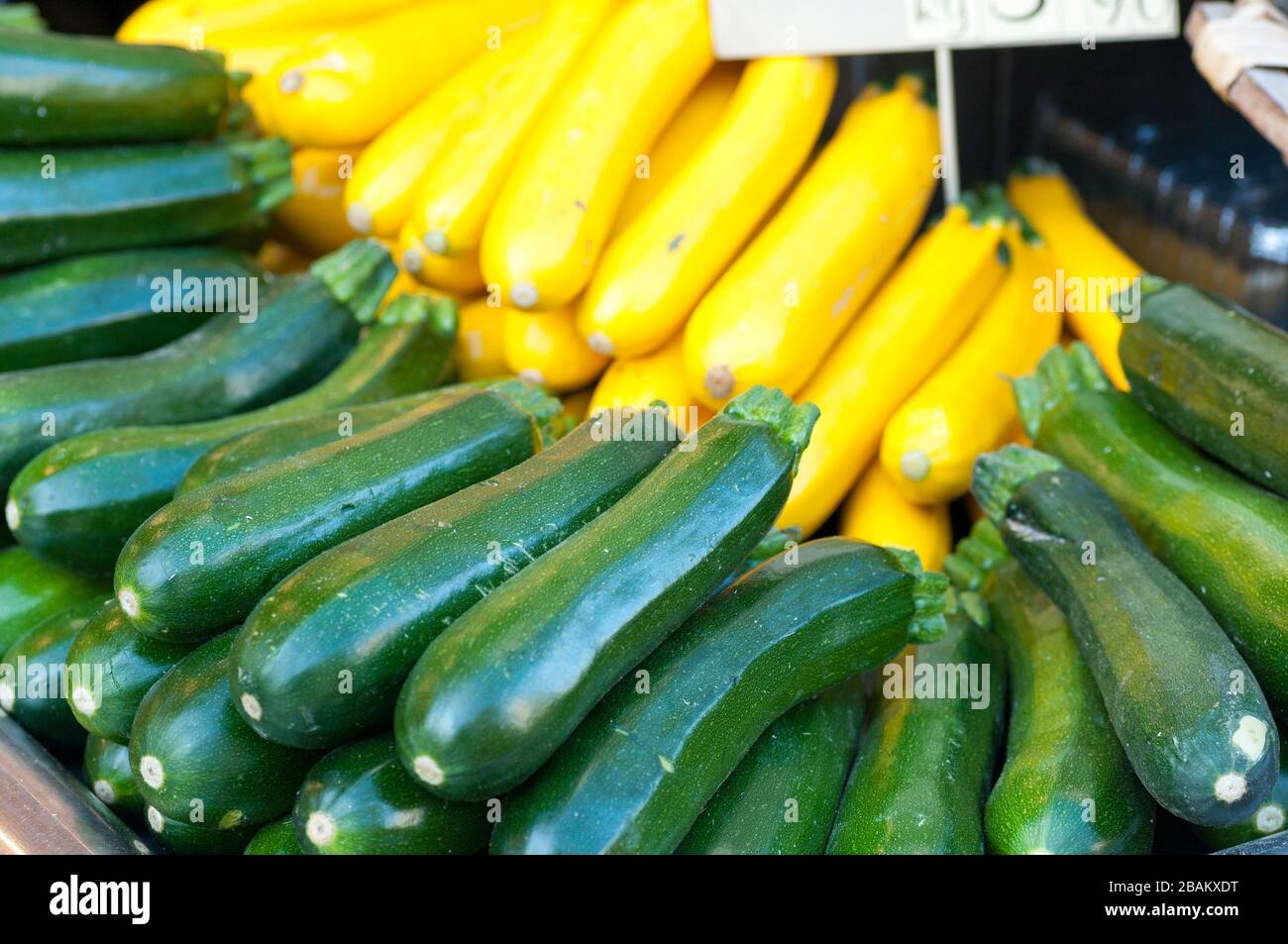 zucchini to the market for sale Stock Photo